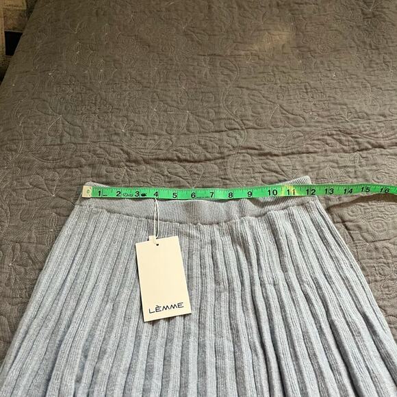 Lemme wool blend accordion pleated midi skirt blue women’s small nwt - Picture 5 of 7